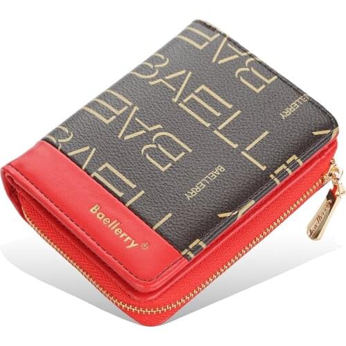 Ladies, short, wallet, European and American, fashion, letters, organ card case, zipper, buckle, coin purse, new style