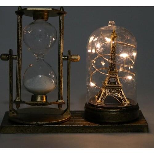 European Retro Tower Star Light Hourglass Timer Ornament Birthday Gift