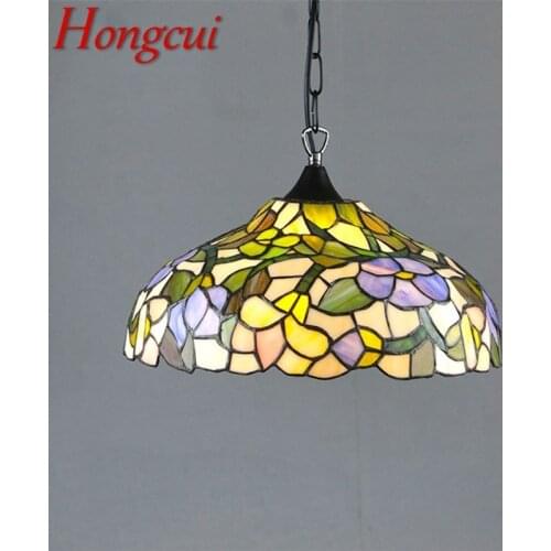 Hongcui Tiffany Pendant Light Contemporary LED Creative Colorful Lamp Fixtures For Home Dining Room