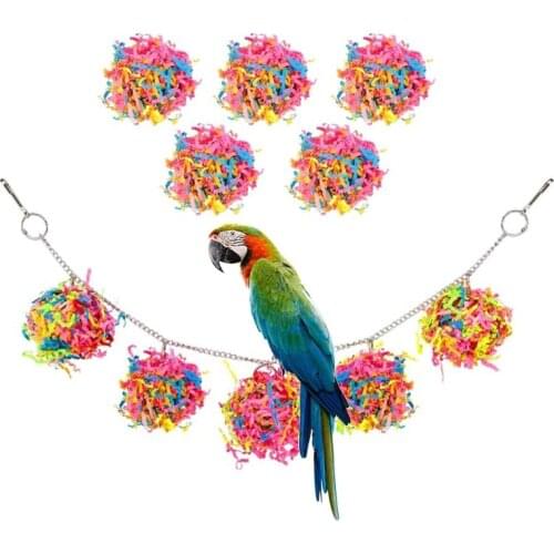 Bird Chewing Parrot Shredder Paper Toy Foraging Hanging Cage Toys Swing Perch Hammock for c.ckatiel Conure