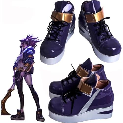 Game LOL K/DA Akali Cosplay Shoes Akali Cosplay Boots for Women Akali Cosplay Purple Shoes Customize Free Shipping
