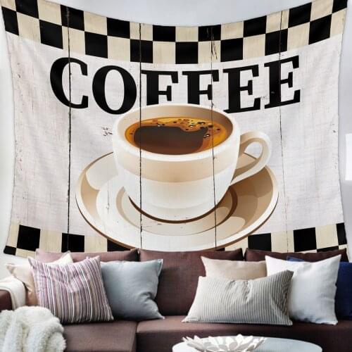 Coffee Retro Wood Grain Lattice Tapestry Bedroom Home Decoration Wall Blanket Tapestry Bedroom Wall Hanging Yoga Mat