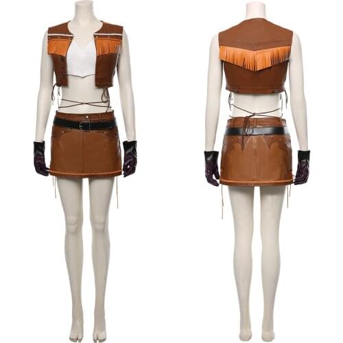 Final Fantasy VII Remake Tifa Lockhart Cosplay Costume The Cowboy Suit Top+Skirt Halloween Carnival Costumes