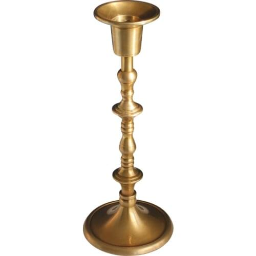 CREATIVE COPPER METAL CANDLE HOLDER TABLE GOLD PILLAR CANDLESTICK WEDDING CENTERPIECES KAARSENHOUDER GOLD HOME DECOR EA60ZT