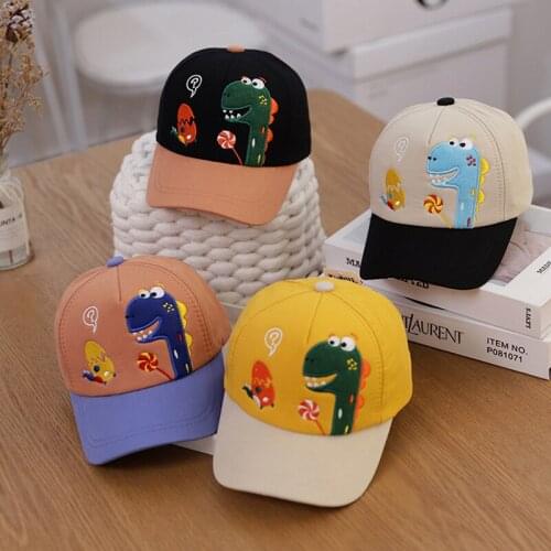 Spring Summer Baby Baseball Cap Cartoon Embroidery Dinosaur Baby Boy Caps Cute Toddler Kids Girls Sun Hat