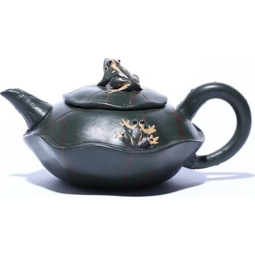 Lotus Frog Pot Ore Green Clay Yixing Purple Sand Pot Teapot Gift Tea Set Household Teapot Kung Fu Tea Set Tea Maker