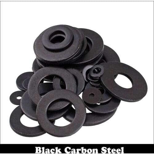 M3 M4 M3*12*1 M3x12x1 M4*9*0.8 M4x9x0.8 M4*12*1 M4x12x1 Black Grade 8.8 Carbon Steel DIN125 Gasket Collar Plain Flat Washer