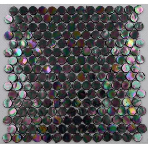 Lovely iridescent cute penny glass mosaic tile for home decoration