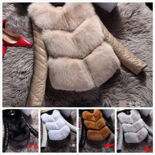 2021 Fashion Autumn Winter Coat Thick Warm Women Faux Fox Fur High-Grade Jacket XS-XXL