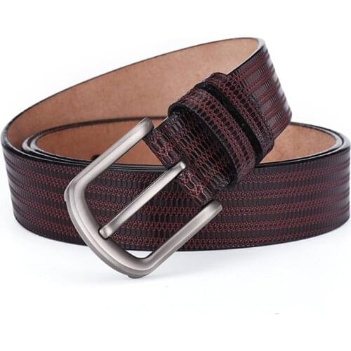 EL BARCO Cowhide Leather Belt Men Black Brown Luxury Brand Designer Male Belts Navy Blue Coffee Business Casual Waist Strap