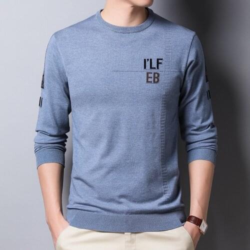 New Brand Sweater Men Spring Autumn Cotton Knitwear Pullover Men Clothes 2020 Fashion Casual O-Neck Pull Homme Black Sweater