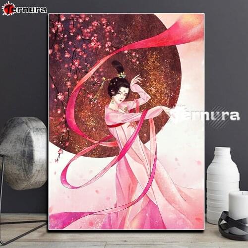 Fantasy woman New 5D DIY diamond painting cross stitch kits Oriental dancing woman diamond embroidery mosaic pictures decor art