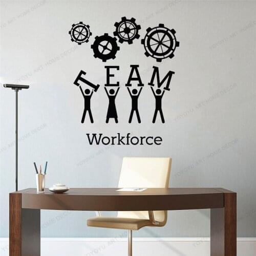 TeamWork Wall Sticker Vinyl Wall Decals Interior Decoration Creative Art Decal Team Wall Sticker Teamwork Office HJ04