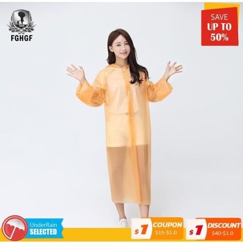 FGHGF Thickened Fashion Raincoat Waterproof Rain Coat The Man Women Clear Transparent Camping Waterproof Rainwear