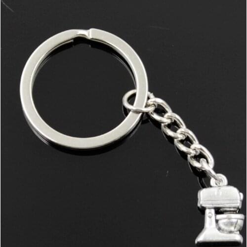 New Fashion Men 30mm Keychain DIY Metal Holder Chain Vintage Mixer Kitchen Cooking 16x10mm Silver Color Pendant Gift