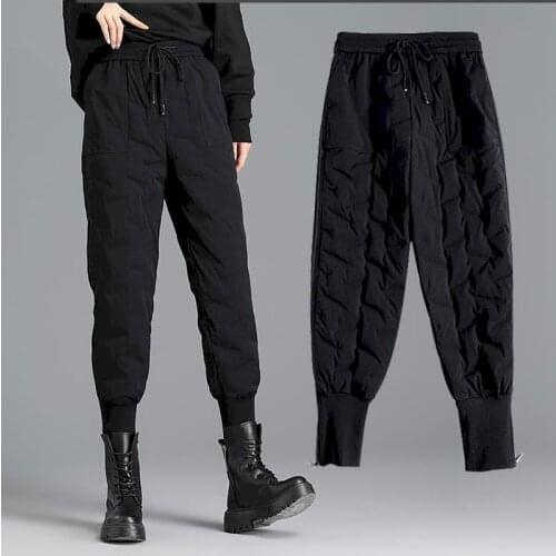 2021 Autumn Winter New Cotton Trousers Womens Men Outer Wear Fashion High Waist Large Size Velvet Thick Loose Casual Warm Pants