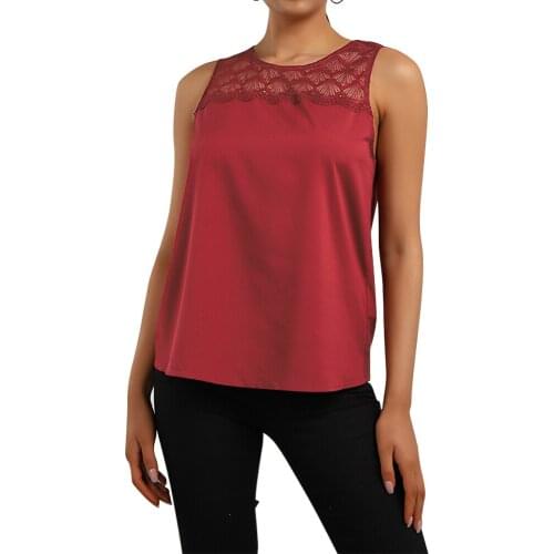 New Womens Sexy Camisole Lace Round-Neck Casual Tanks Top Sleeveless Hollow Out Woman Tops Vest Fashion T-Shirts Outwear D30
