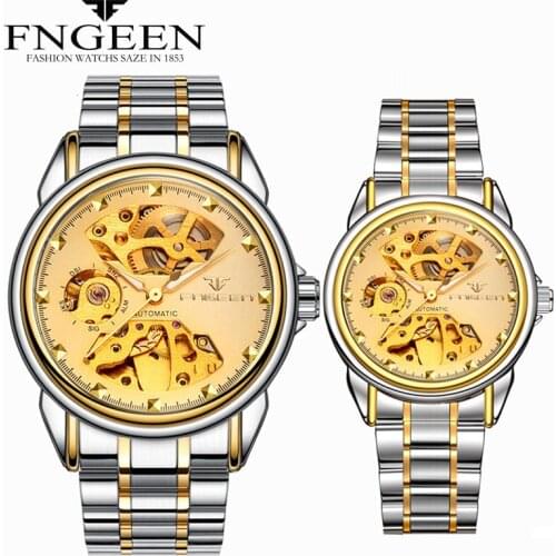 Couple Watch 2020 Luxury Brand Automatic Mechanical Watch Stainless Steel Waterproof Skeleton Mens Watch Tourbillon Men Watches
