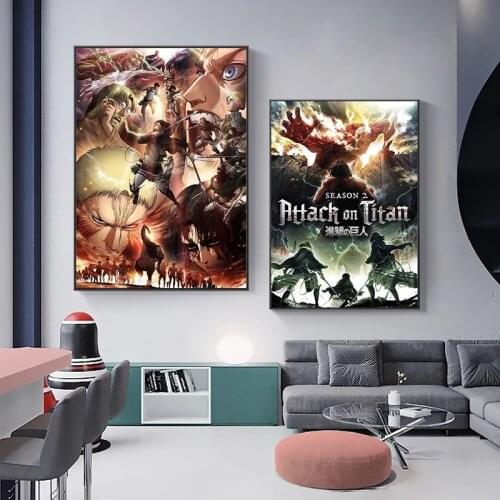 High Definition Printing Japanese Anime Attack On Titan Canvas Poster Creative Picture Wall Art Home Lnterior Decoration