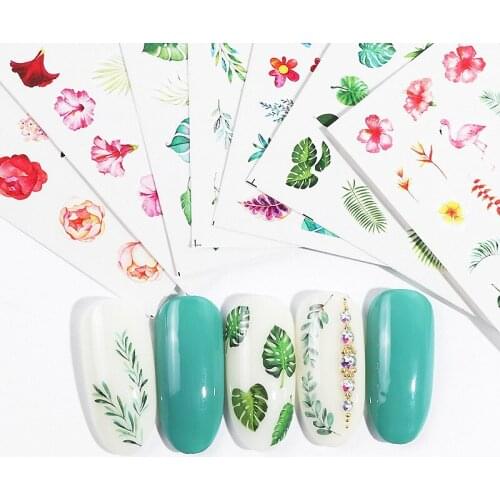 Water Transfer Nail Art Stickers Fashion Fingernail Decorations Nail Art Accessories for Women Girls SANA889