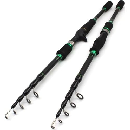 Lowest price1.8m 2.1m 2.4m 2.7m Portable Telescopic Fishing Rod carbon rod M power Spinning Casting Rod Pole Fishing Tackle