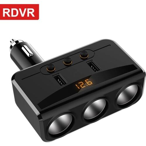 Premium quality DC 12V/24V Triple 3 Way Splitter Car Truck Cigarette Lighter Socket Power Charger Adapter Accessories