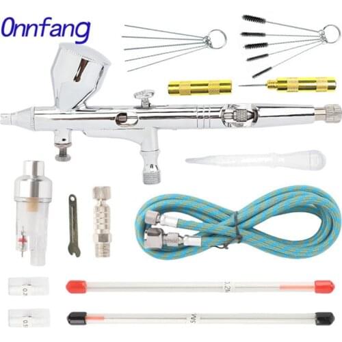 Onnfang 0.2-0.5mm Gravity Dual-action 9cc Airbrush Paint Nail Spray Gun set Makeup Paint Tattoo Face Art DIY Sparying Tool 180K