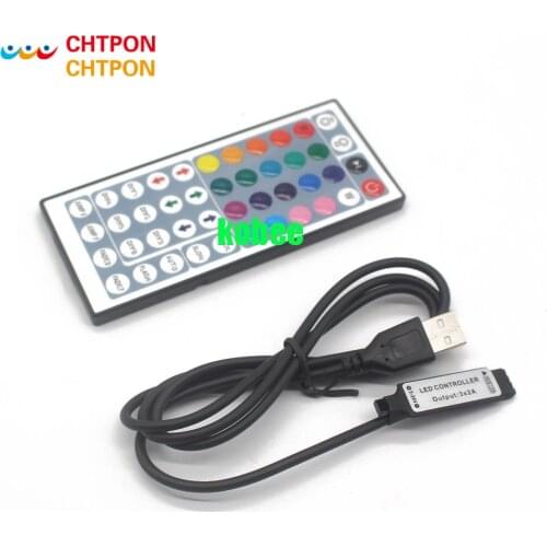 DC 5V 44Key USB LED RGB Controller IR Remote Control LED Light Dimmer For SMD 5050 2835 5V RGB LED Strip Light