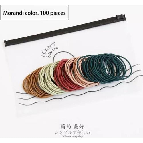 100Pcs/bag Candy Color Mixing Hair Ties Simple Cute Multicolor For Girl Fashion Scrunchies Sweet Kids Hair Accessories Wholesale