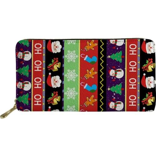 Luxury Womens Wallet Ms Leather Purse Fashion Christmas Print Lady Clutch Female Card Holder Phone Bag Brand Ladies Money Bags