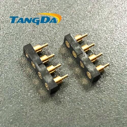 Pitch:2.54mm pogopin factory direct sale 4pin 4p connector needle large current Gold plated pin 2.54 mm female connectors 4.5mm