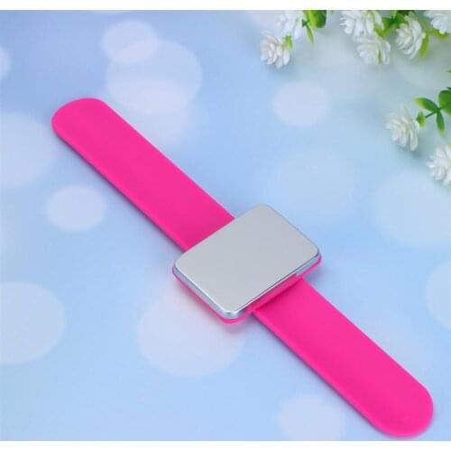 Silicone Hairdresser Wrist Strap Slap Bracelet Magnetic Iron Bracelet for Salon Shop Supplies (Rosy)