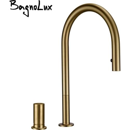 Modern Kitchen Faucet Brsuh Matt Brass Material Kitchen Sink Faucet Kitchen Product Kitchen Sink Mixer Tap