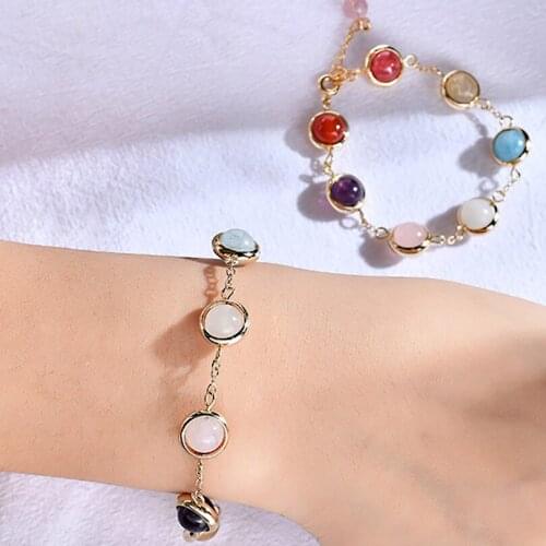 Natural Crystal Strawberry Crystal Women Bracelets On Hand Chain Bangles Jewelry Aesthetic Fashion Female Popular Браслет Now