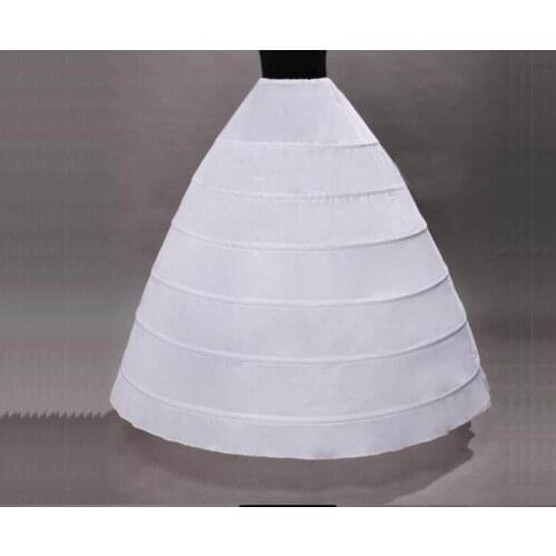 White 6 Hoops Ball Gown Petticoat Wedding Accessories Bride Crinoline Underskirt Velos De Novia