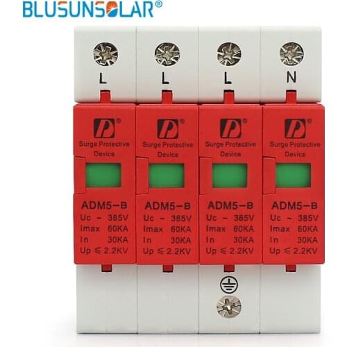 1 pieces Household Din Rail 35mm 4P(3P+N) 60KA 380V AC SPD Low-voltage Surge Protection Device Lighting Arrester