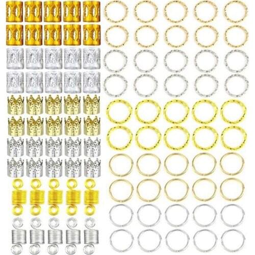 100Pcs Hair Coil Dreadlocks Beads Cuffs Braiding Clips Spring Twisted Braid Hair Rings For Braids Accessories