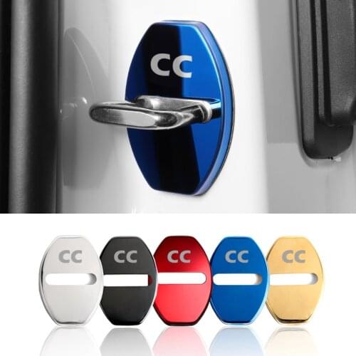 4Pcs Stainless Steel Car Door Lock Cover For VW Golf ABI GTI Passat CC Beetle R-Line Polo Scirocco MK5 6 Jetta GTD Accessories