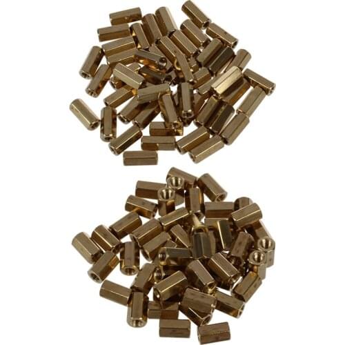 50Pcs Hexagonal 11mm Length M3 Female Thread PCB Standoff Spacers & 50Pcs Metal Hex M3 Female Screw PCB Standoff Spacers