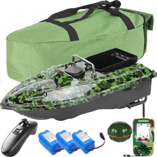 500M Wireless Bait Boat Carp Angling Remote Control Toy Boat,LED GPS Fishfinder with Sonar Sensor,2 Spare Battery,Handbag