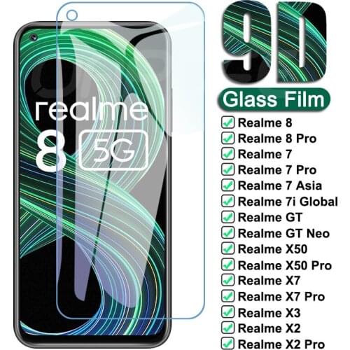 9D Protective Glass For OPPO Realme 8 7 Pro 7i X XT X3 Tempered Glass Realme GT Neo X2 X7 X50 Pro Screen Protector Film Case