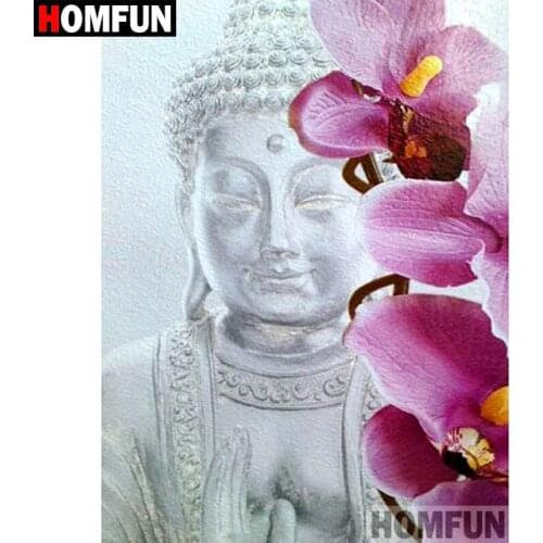 HOMFUN 5D DIY Diamond Painting Full Square/Round Drill "Religious Buddha" 3D Embroidery Cross Stitch gift Home Decor A03770