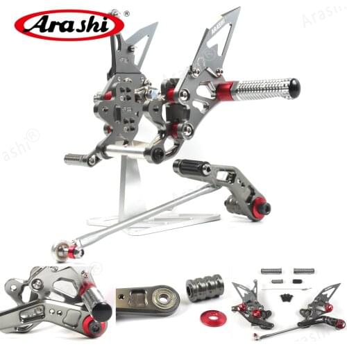 ARASHI Motorcycle Footrest Rearset For SUZUKI GSXR GSX-R 600 750 2006 2007 2008 2009 2010 GSX750R CNC Adjustable Pedal