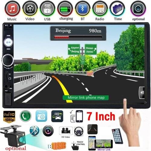 7 inch 2 Din Car Multimedia Player Audio Stereo Radio HD MP5 Touch Screen Mirror Link Bluetooth USB FM Autoradio