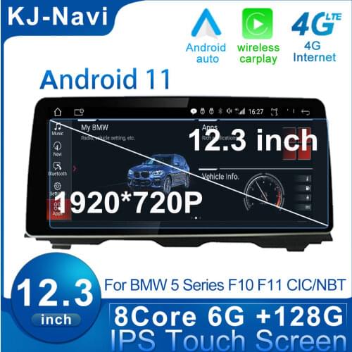 Stereo Player 12.3 Inch IPS 1920*720 Car GPS Navigation Multimedia Android 10 for BMW 5 Series F10 F11 2010 2011-2016 NBT OR CIC