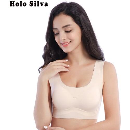 Plus Size M L XL 2XL 3XL 4XL 5XL 6XL Seamless Bra Adjusted-straps Seamless Sleep Bras Modal Padded Beauty Back Vest Bra Crop Top