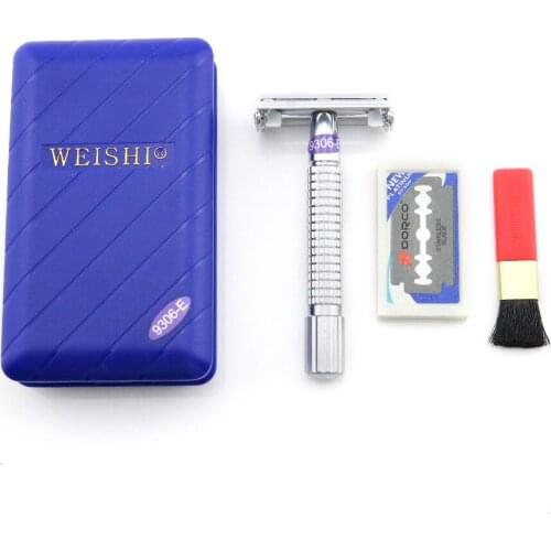 WEISHI Butterfly Double Edge Safety Razor 9306-E Super Metal Shaver Matte Chromium surface Excellent quality 100PCS/LOT NEW
