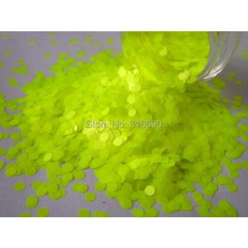 2mm Neon Yellow Dots Glitter / Nail Art Craft