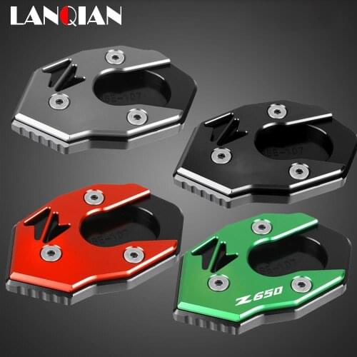 Foot Side Stand Pad Plate Kickstand Enlarger Support Extension For Kawasaki Z650 NINJA 650 Z 650 NINJA650 2017 2018 2019 2020