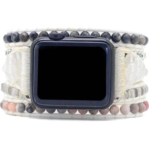 Bracelet for Apple Watch Band Natural Stone Wax Rope Bracelet Labradorite Bracelet Jewelry Wholesale